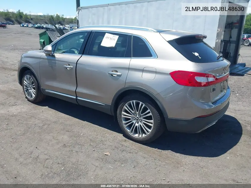2018 Lincoln Mkx Reserve VIN: 2LMPJ8LR0JBL48630 Lot: 45578131