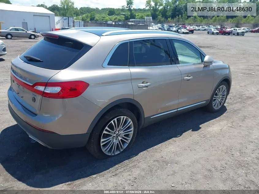 2018 Lincoln Mkx Reserve VIN: 2LMPJ8LR0JBL48630 Lot: 45578131