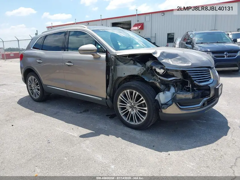 2018 Lincoln Mkx Reserve VIN: 2LMPJ8LR8JBL40131 Lot: 45608258