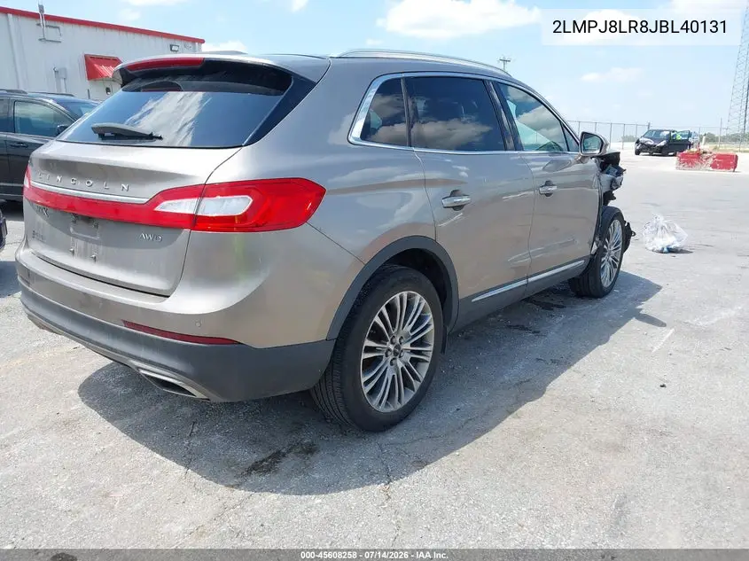 2018 Lincoln Mkx Reserve VIN: 2LMPJ8LR8JBL40131 Lot: 45608258