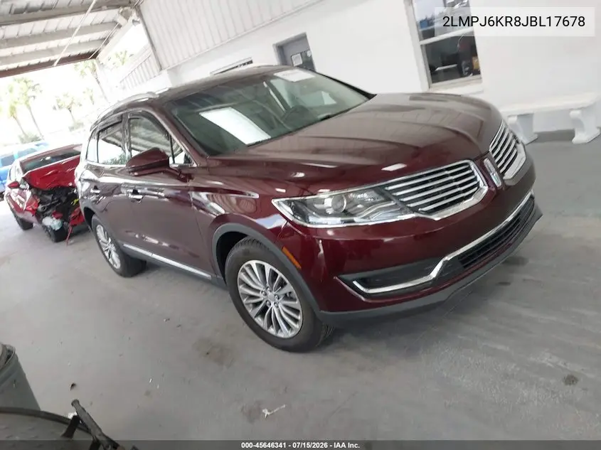 2018 Lincoln Mkx Select VIN: 2LMPJ6KR8JBL17678 Lot: 45646341