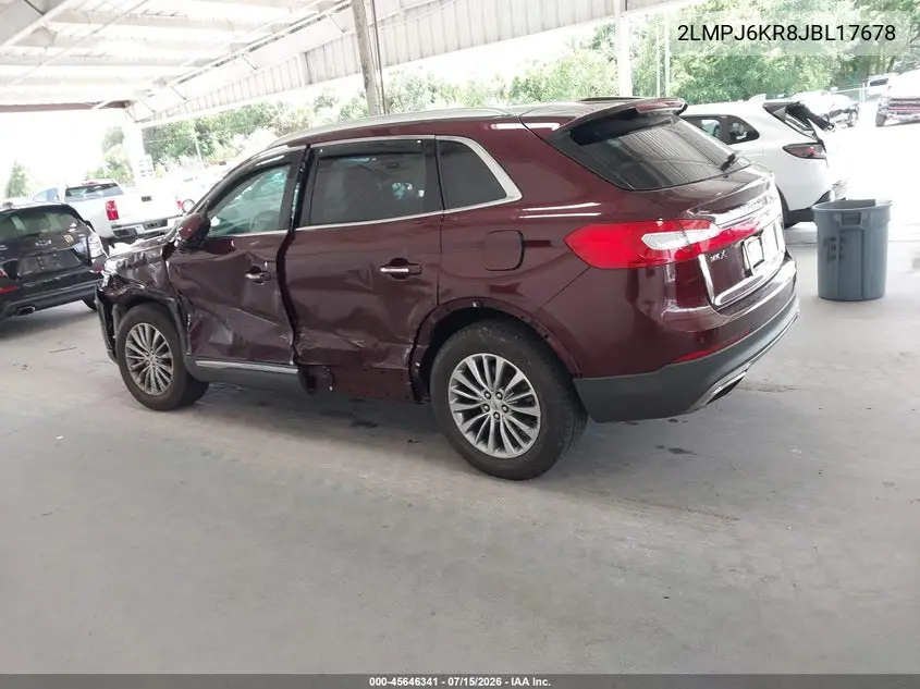 2018 Lincoln Mkx Select VIN: 2LMPJ6KR8JBL17678 Lot: 45646341