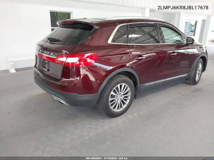 2018 Lincoln Mkx Select VIN: 2LMPJ6KR8JBL17678 Lot: 45646341