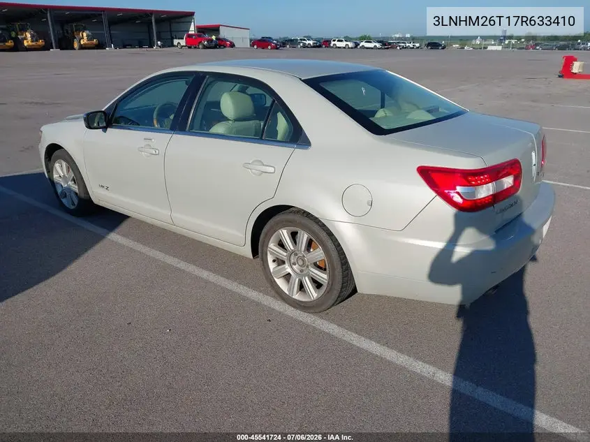 2007 Lincoln Mkz VIN: 3LNHM26T17R633410 Lot: 45541724