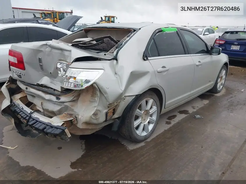 2007 Lincoln Mkz VIN: 3LNHM26T27R620486 Lot: 45621377