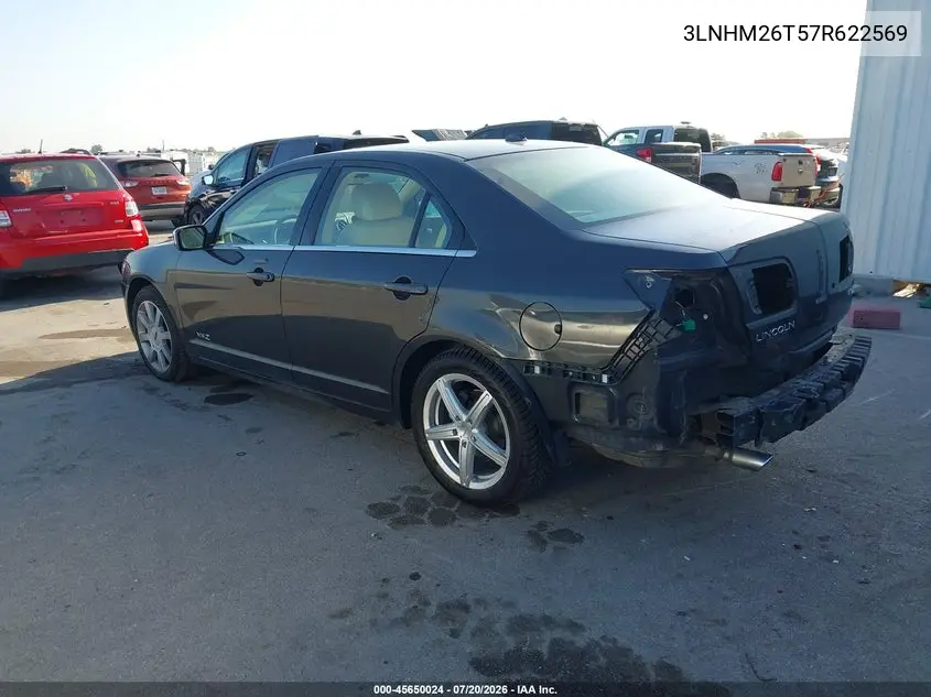 2007 Lincoln Mkz VIN: 3LNHM26T57R622569 Lot: 45650024
