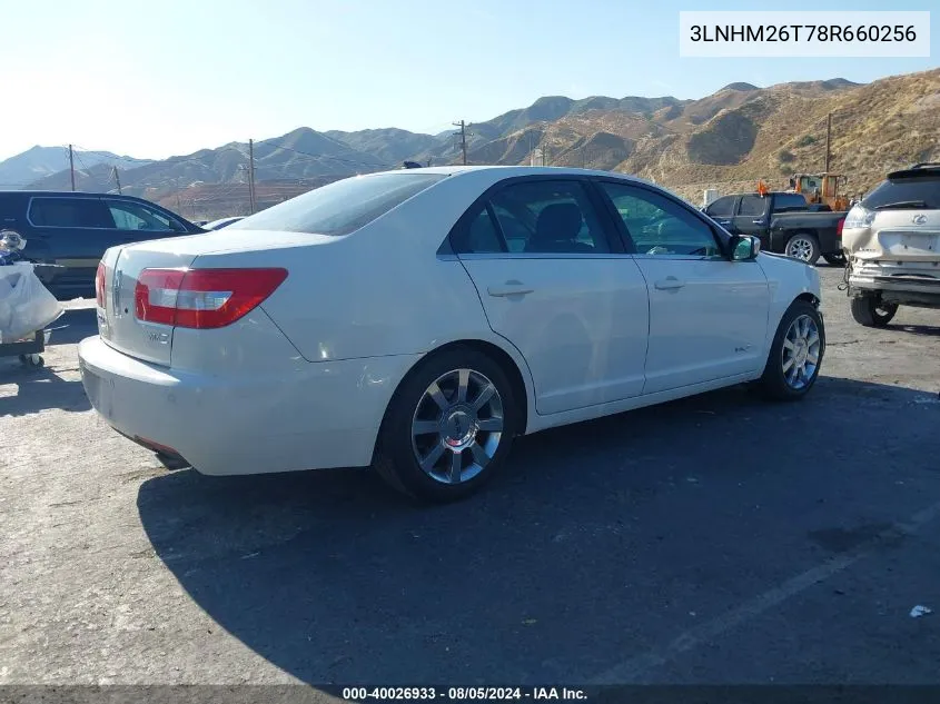 3LNHM26T78R660256 2008 Lincoln Mkz