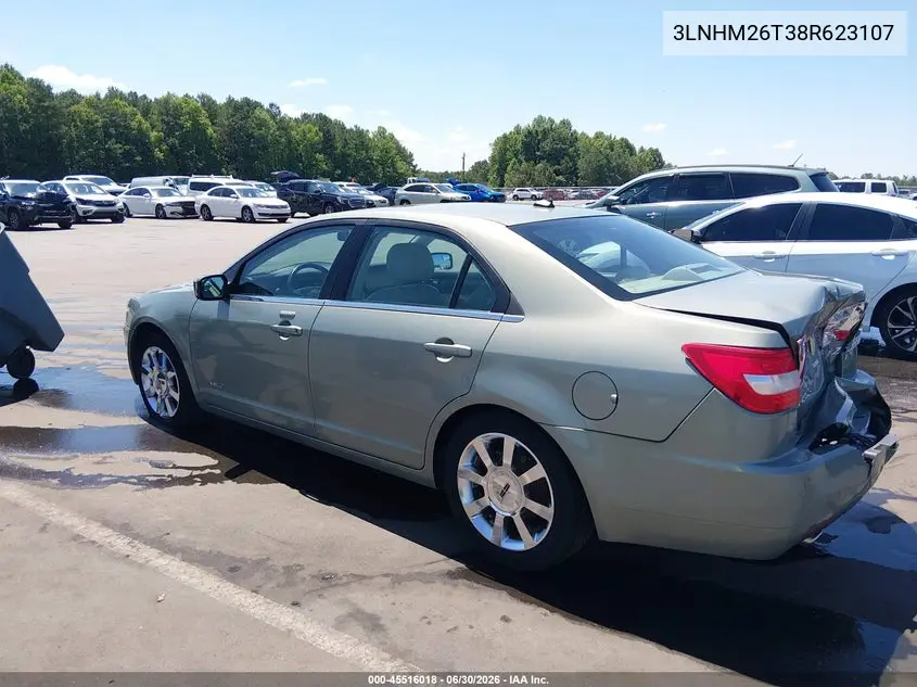 2008 Lincoln Mkz VIN: 3LNHM26T38R623107 Lot: 45516018
