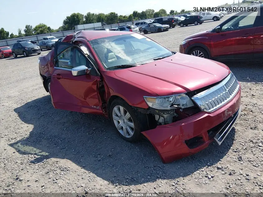2008 Lincoln Mkz VIN: 3LNHM26TX8R601542 Lot: 45605167