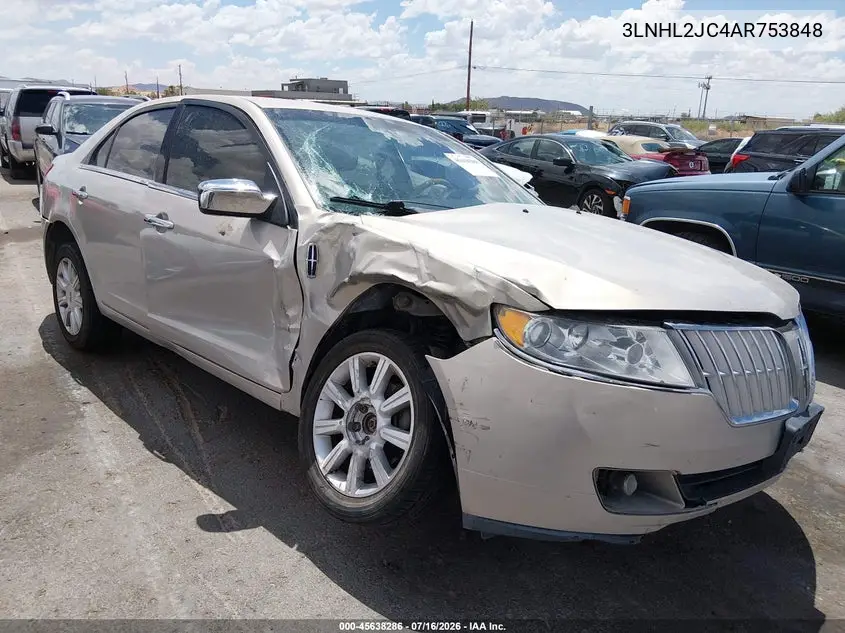 2010 Lincoln Mkz VIN: 3LNHL2JC4AR753848 Lot: 45638286