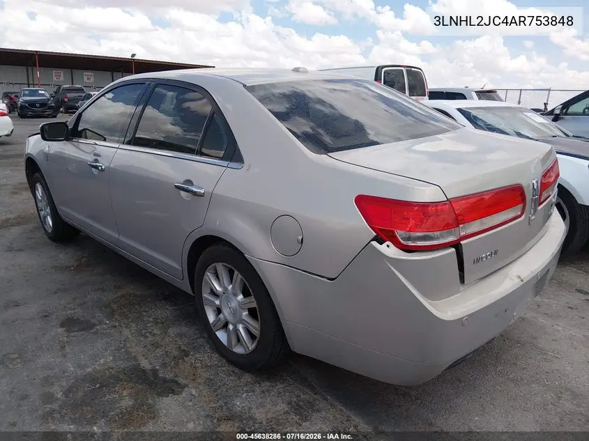 2010 Lincoln Mkz VIN: 3LNHL2JC4AR753848 Lot: 45638286