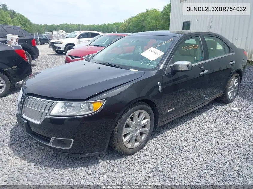 2011 Lincoln Mkz Hybrid VIN: 3LNDL2L3XBR754032 Lot: 45214260