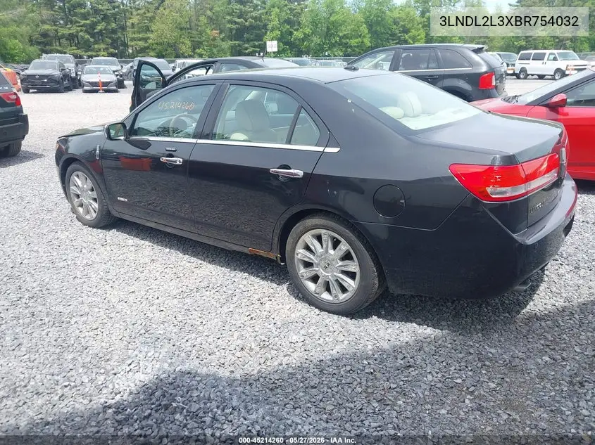2011 Lincoln Mkz Hybrid VIN: 3LNDL2L3XBR754032 Lot: 45214260