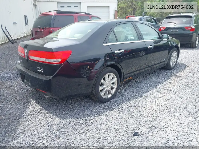 2011 Lincoln Mkz Hybrid VIN: 3LNDL2L3XBR754032 Lot: 45214260