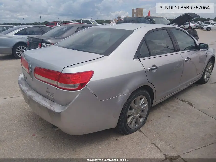 2011 Lincoln Mkz Hybrid VIN: 3LNDL2L35BR757064 Lot: 45602539