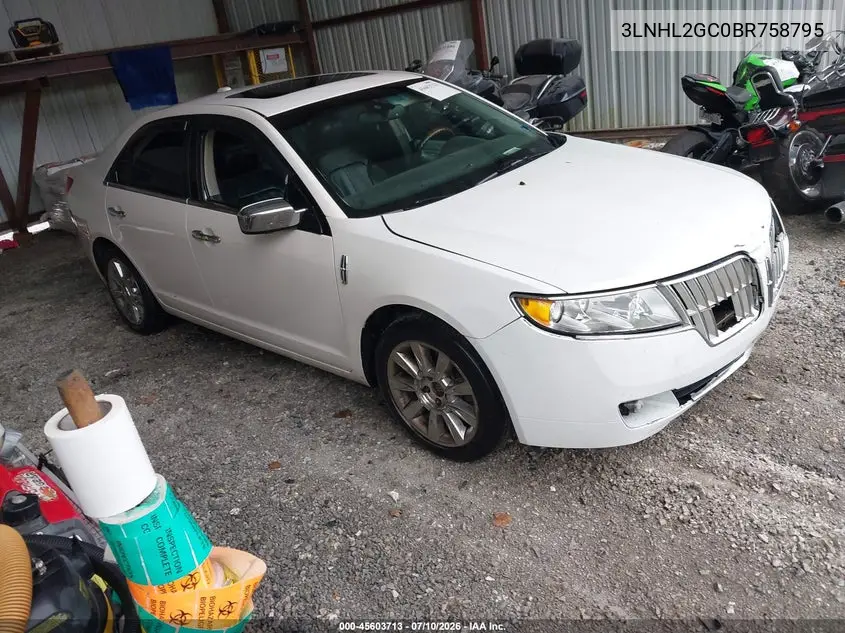 2011 Lincoln Mkz VIN: 3LNHL2GC0BR758795 Lot: 45603713