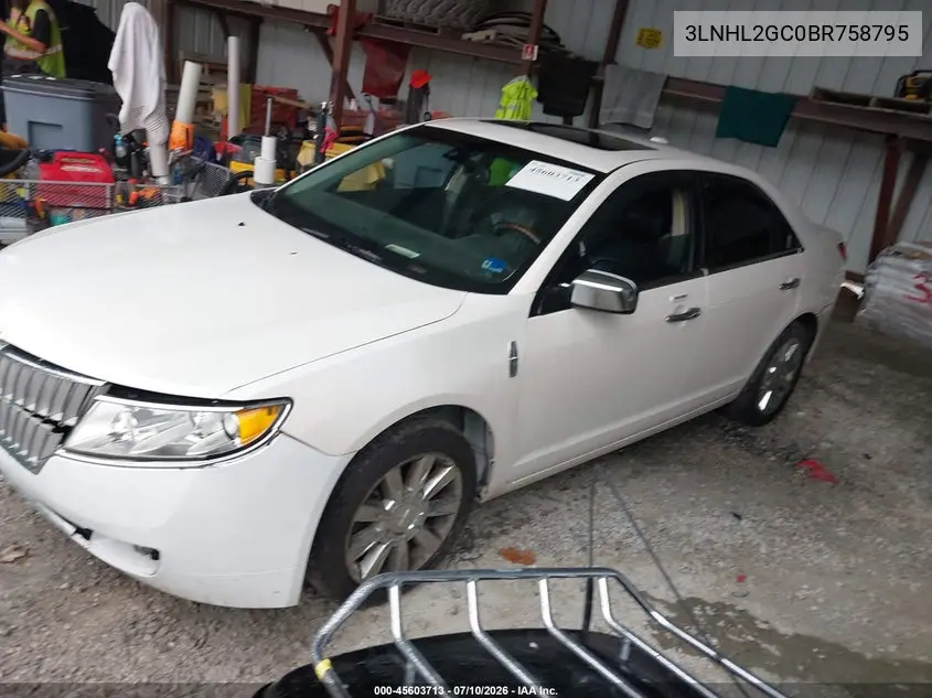 2011 Lincoln Mkz VIN: 3LNHL2GC0BR758795 Lot: 45603713