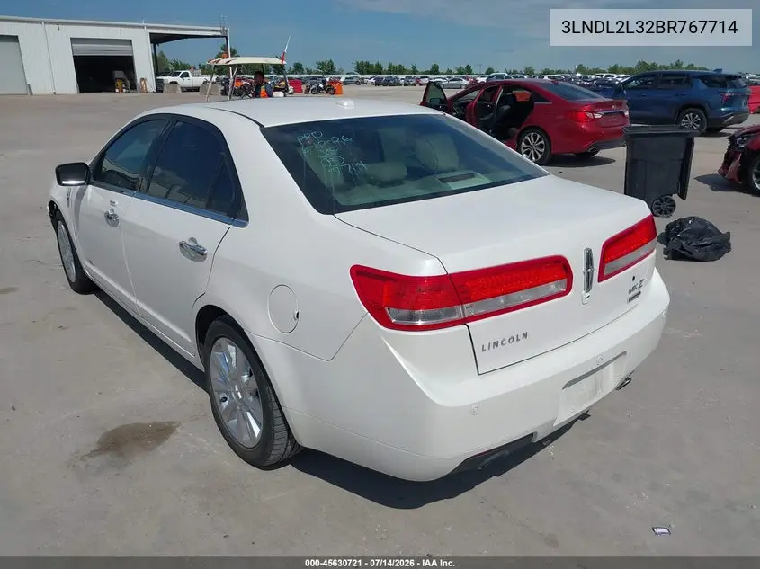 2011 Lincoln Mkz Hybrid VIN: 3LNDL2L32BR767714 Lot: 45630721
