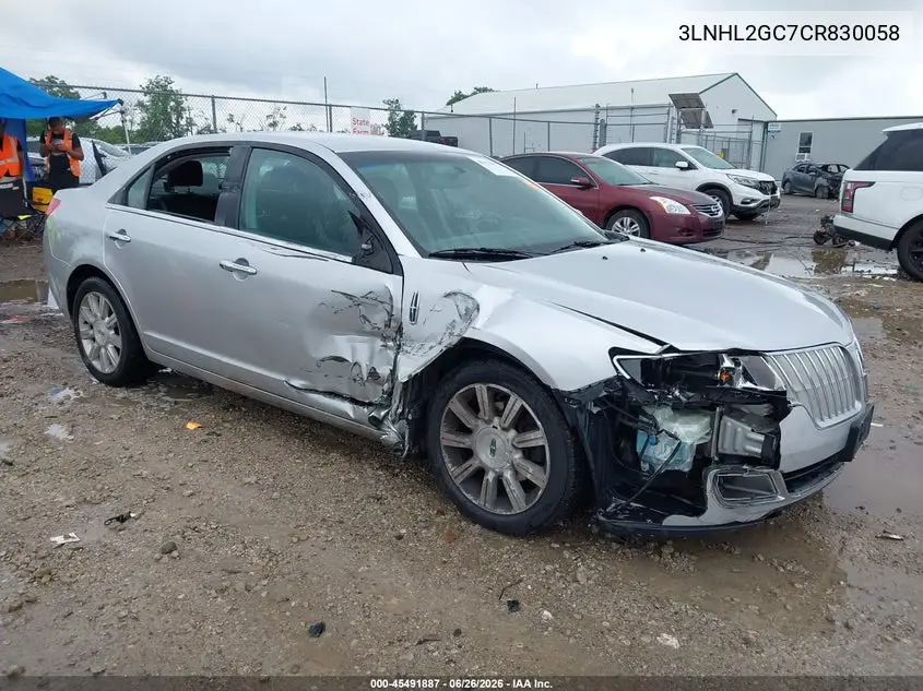 2012 Lincoln Mkz VIN: 3LNHL2GC7CR830058 Lot: 45491887