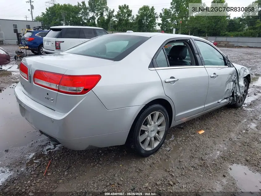 2012 Lincoln Mkz VIN: 3LNHL2GC7CR830058 Lot: 45491887