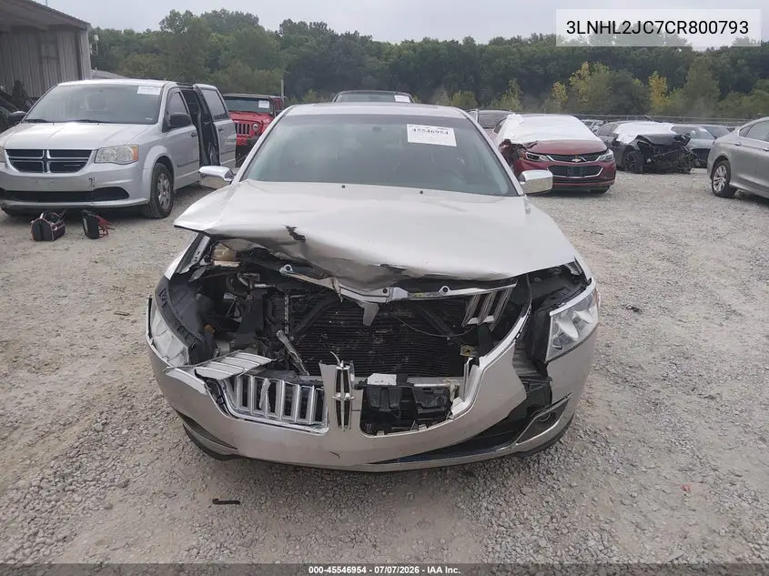 2012 Lincoln Mkz VIN: 3LNHL2JC7CR800793 Lot: 45546954