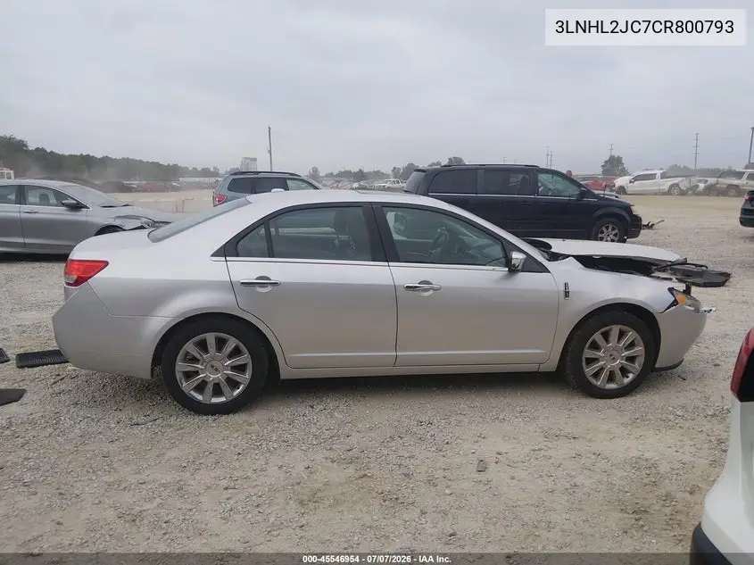 2012 Lincoln Mkz VIN: 3LNHL2JC7CR800793 Lot: 45546954