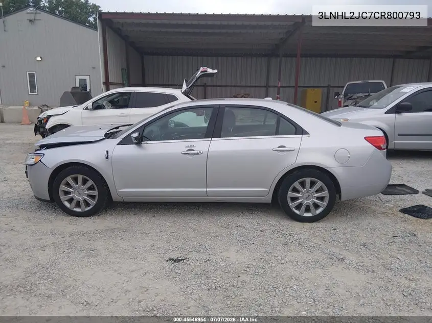 2012 Lincoln Mkz VIN: 3LNHL2JC7CR800793 Lot: 45546954