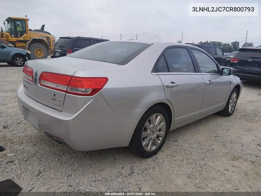 2012 Lincoln Mkz VIN: 3LNHL2JC7CR800793 Lot: 45546954