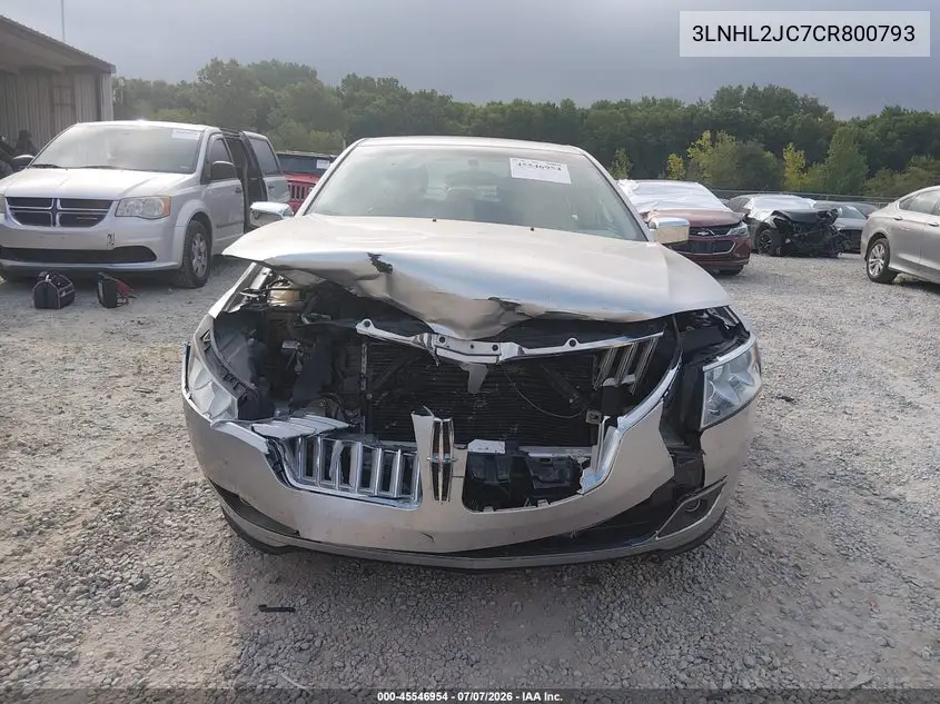2012 Lincoln Mkz VIN: 3LNHL2JC7CR800793 Lot: 45546954