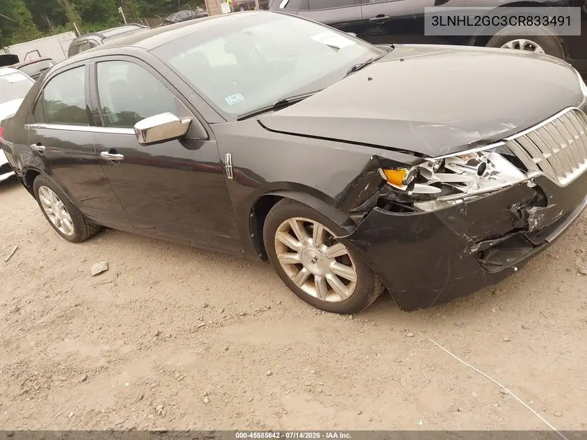 2012 Lincoln Mkz VIN: 3LNHL2GC3CR833491 Lot: 45585642