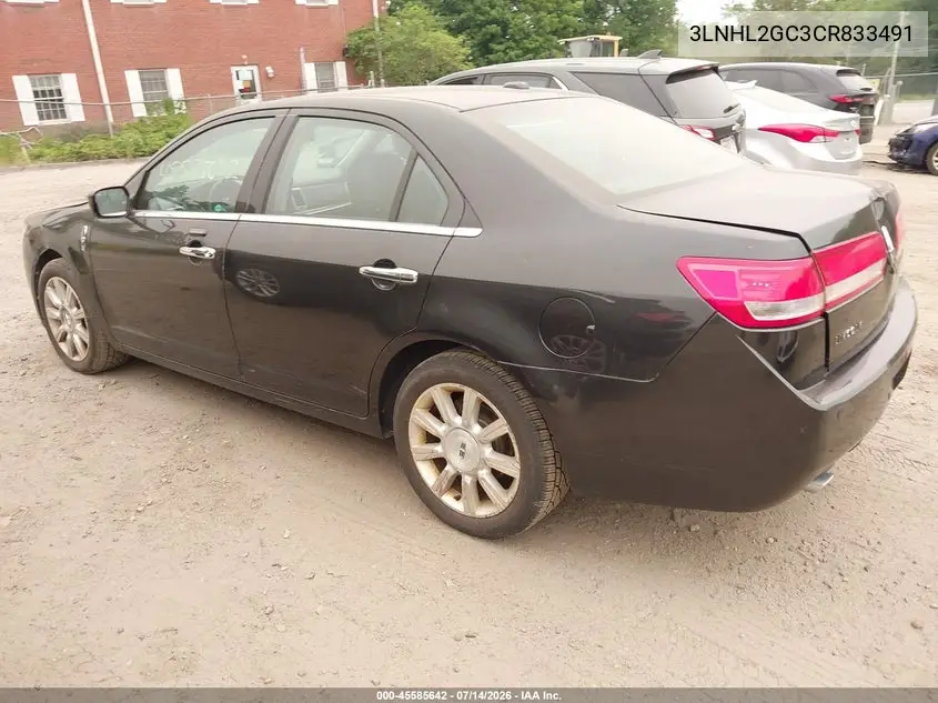 2012 Lincoln Mkz VIN: 3LNHL2GC3CR833491 Lot: 45585642