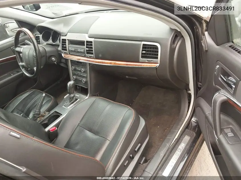 2012 Lincoln Mkz VIN: 3LNHL2GC3CR833491 Lot: 45585642