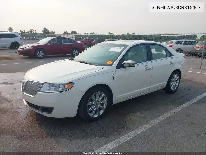 2012 Lincoln Mkz VIN: 3LNHL2JC3CR815467 Lot: 45594114