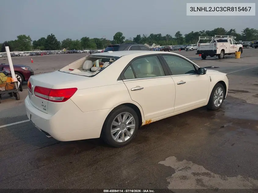 2012 Lincoln Mkz VIN: 3LNHL2JC3CR815467 Lot: 45594114