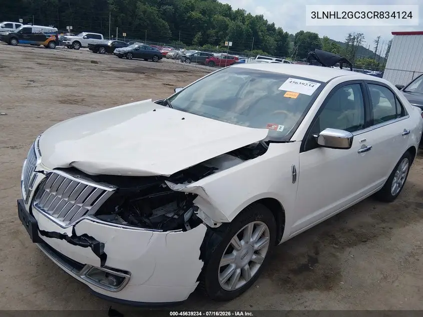 2012 Lincoln Mkz VIN: 3LNHL2GC3CR834124 Lot: 45639234