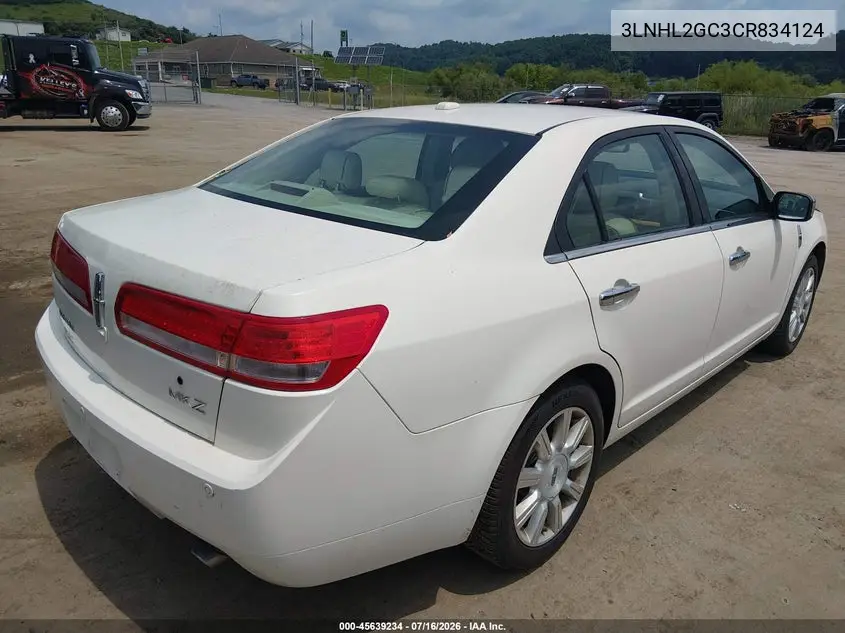 2012 Lincoln Mkz VIN: 3LNHL2GC3CR834124 Lot: 45639234