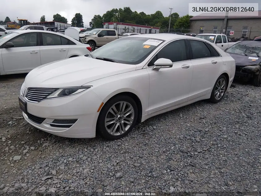 2013 Lincoln Mkz VIN: 3LN6L2GKXDR812640 Lot: 45555566