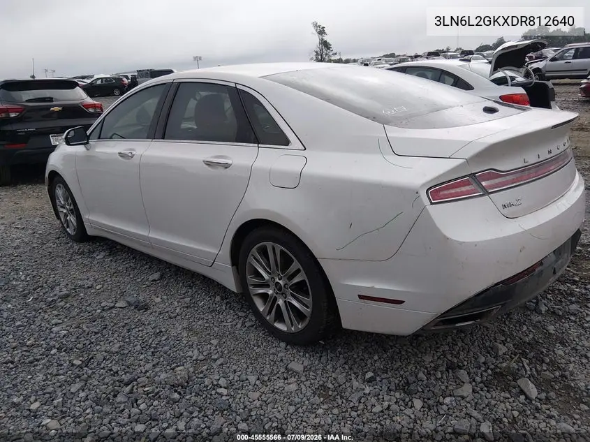 2013 Lincoln Mkz VIN: 3LN6L2GKXDR812640 Lot: 45555566