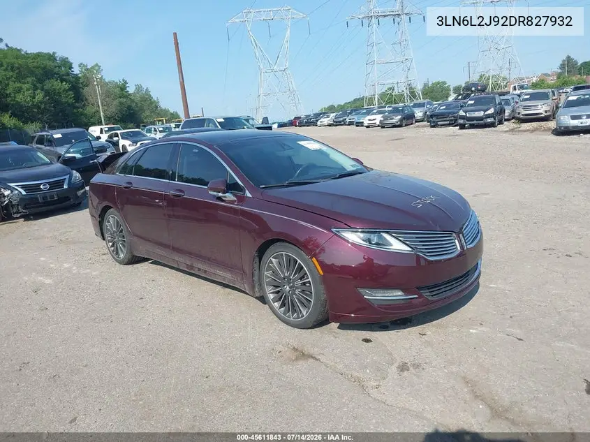 2013 Lincoln Mkz VIN: 3LN6L2J92DR827932 Lot: 45611843