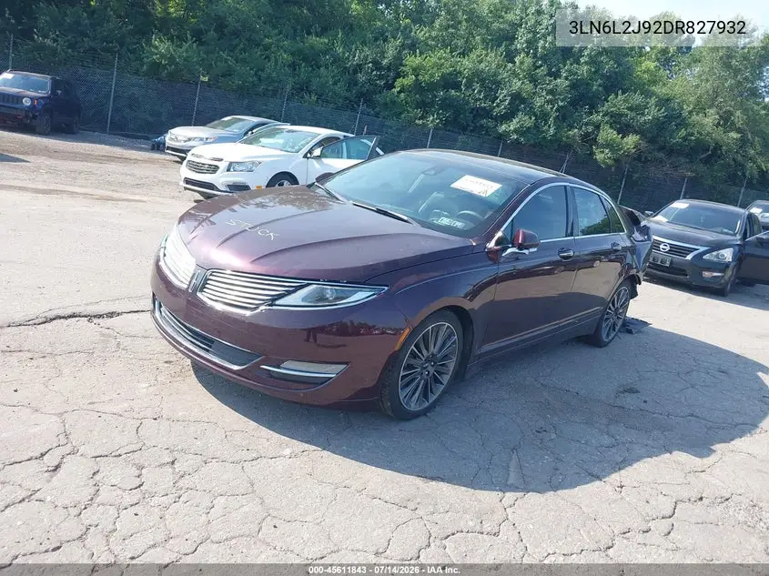 2013 Lincoln Mkz VIN: 3LN6L2J92DR827932 Lot: 45611843