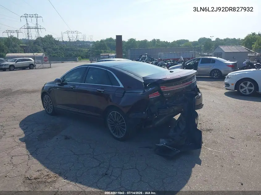 2013 Lincoln Mkz VIN: 3LN6L2J92DR827932 Lot: 45611843