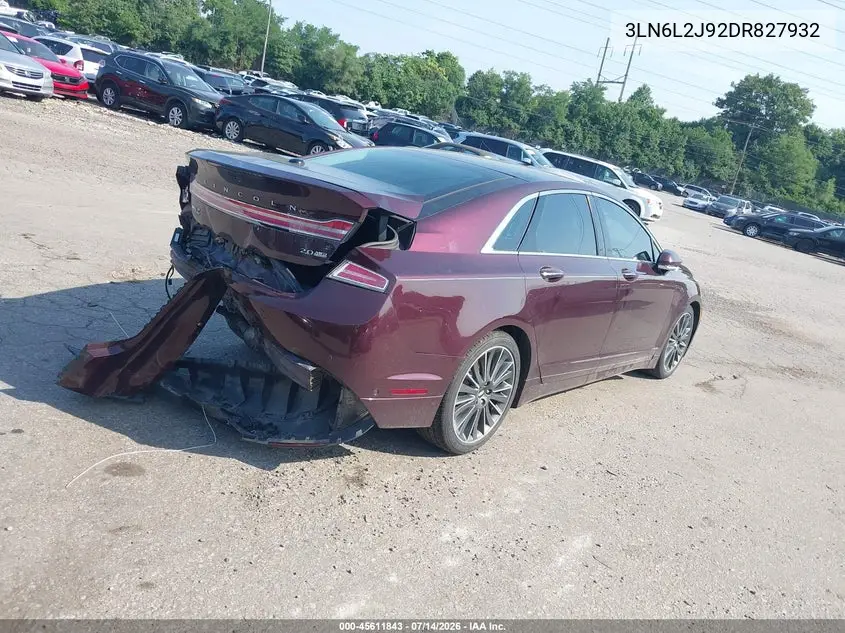 2013 Lincoln Mkz VIN: 3LN6L2J92DR827932 Lot: 45611843