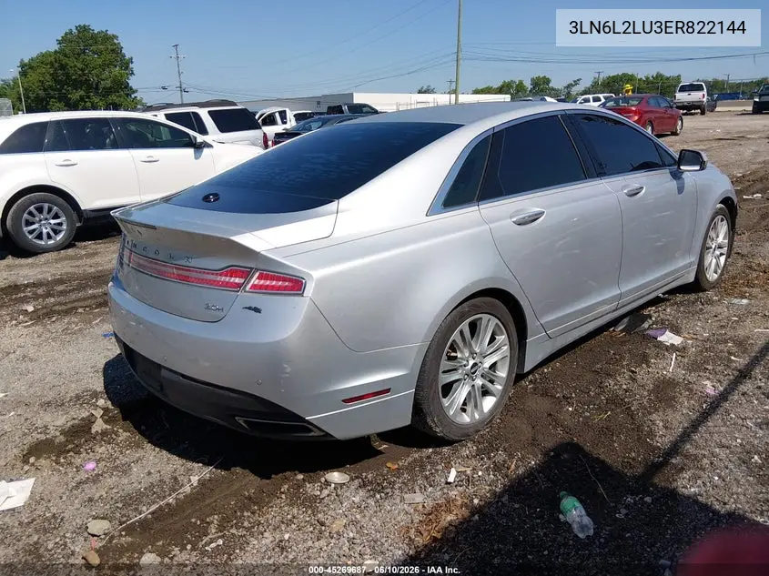 2014 Lincoln Mkz Hybrid VIN: 3LN6L2LU3ER822144 Lot: 45269687