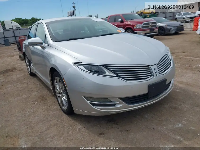 2014 Lincoln Mkz VIN: 3LN6L2G92ER810489 Lot: 45430872