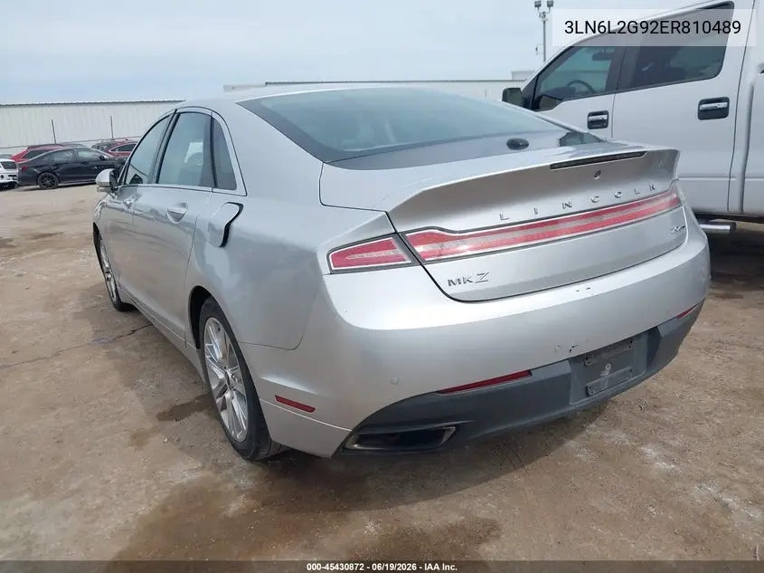 2014 Lincoln Mkz VIN: 3LN6L2G92ER810489 Lot: 45430872