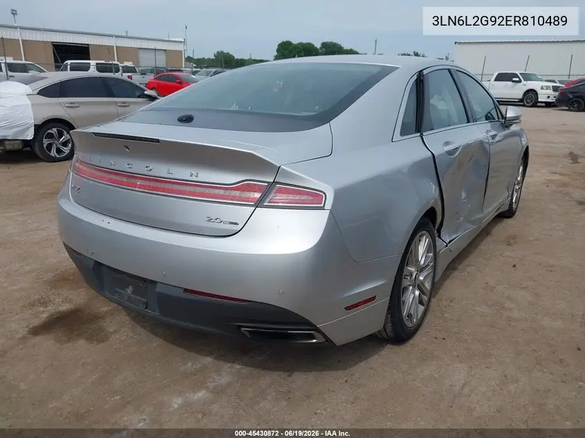 2014 Lincoln Mkz VIN: 3LN6L2G92ER810489 Lot: 45430872
