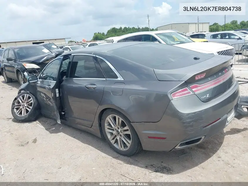 2014 Lincoln Mkz VIN: 3LN6L2GK7ER804738 Lot: 45541320