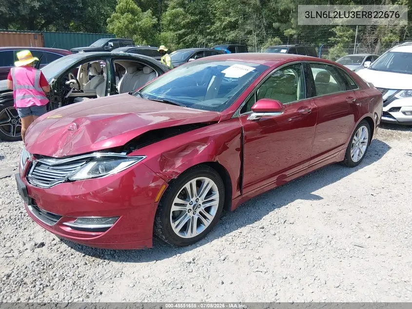 2014 Lincoln Mkz Hybrid VIN: 3LN6L2LU3ER822676 Lot: 45551658
