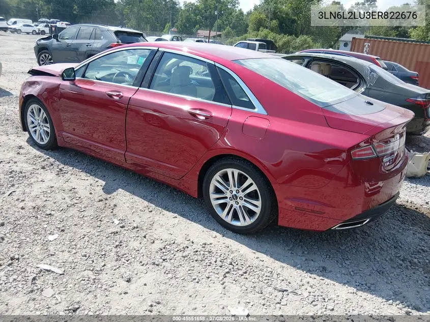 2014 Lincoln Mkz Hybrid VIN: 3LN6L2LU3ER822676 Lot: 45551658