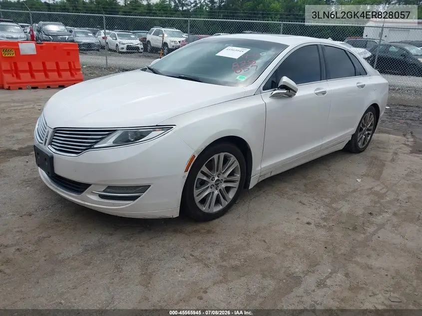 2014 Lincoln Mkz VIN: 3LN6L2GK4ER828057 Lot: 45565945